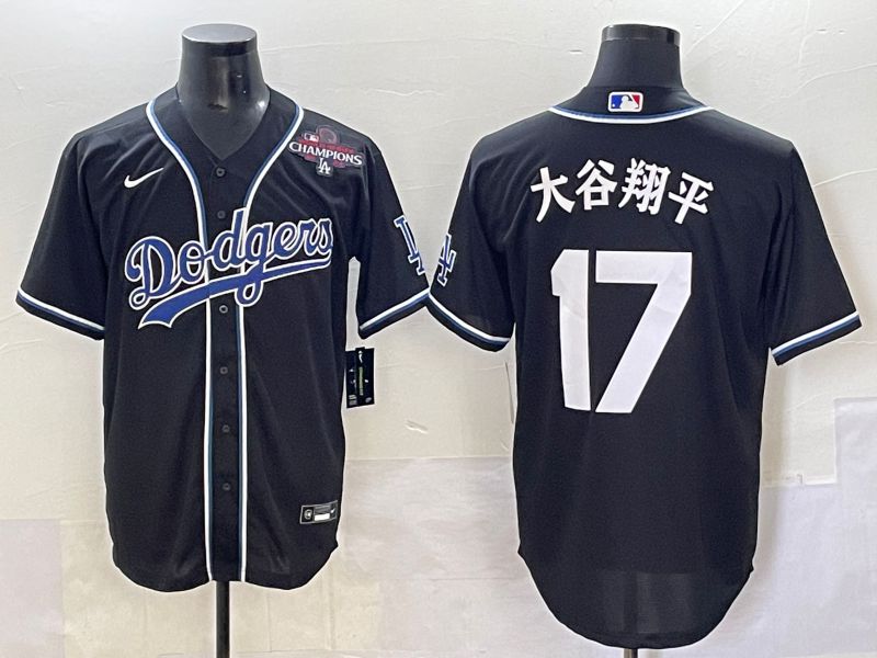Men 2025 Los Angeles Dodgers #17 Ohtani Black Three generations Fashion Nike MLB Jersey style 7047->los angeles dodgers->MLB Jersey